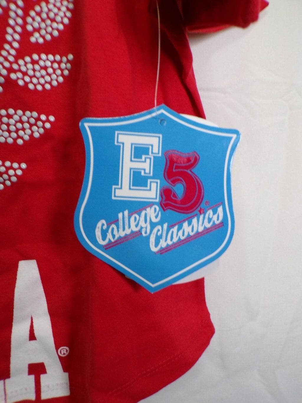 E5 College Classics Nebraska Women's Cropped T-Shirt M Red Scoop Neck