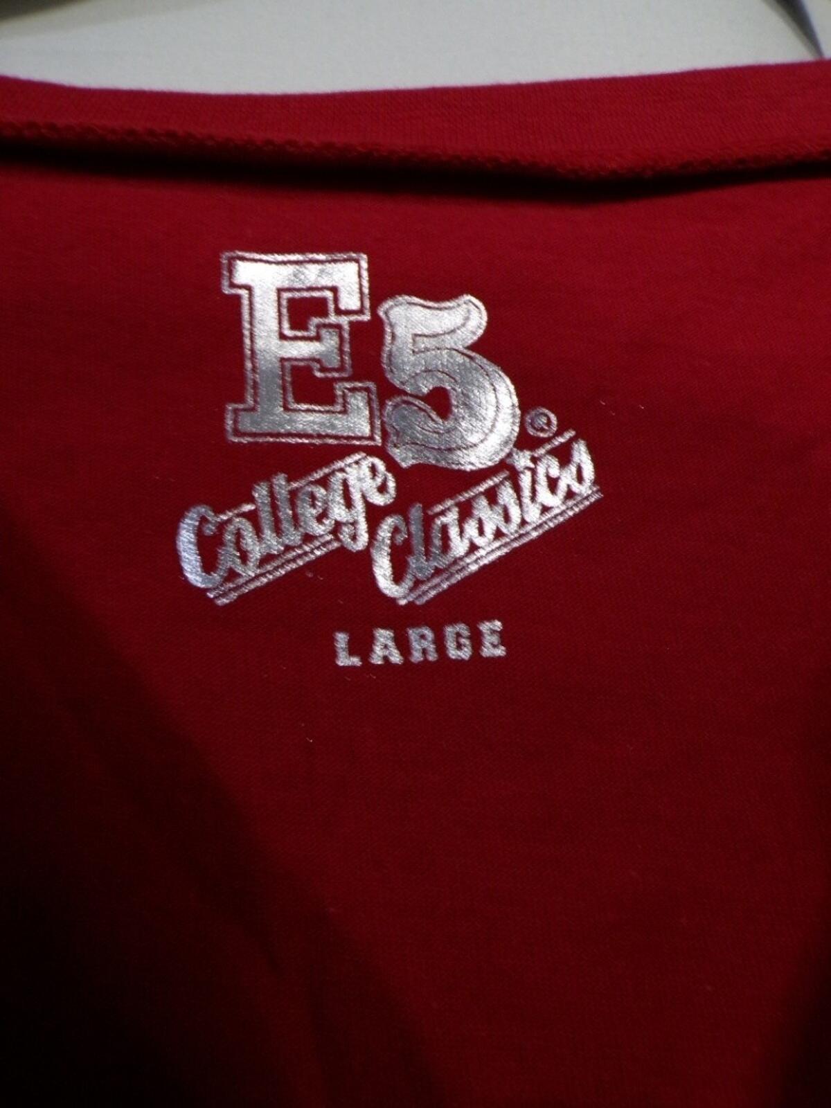 E5 College Classics Oklahoma Sooners Crop T Shirt Red Large Women's