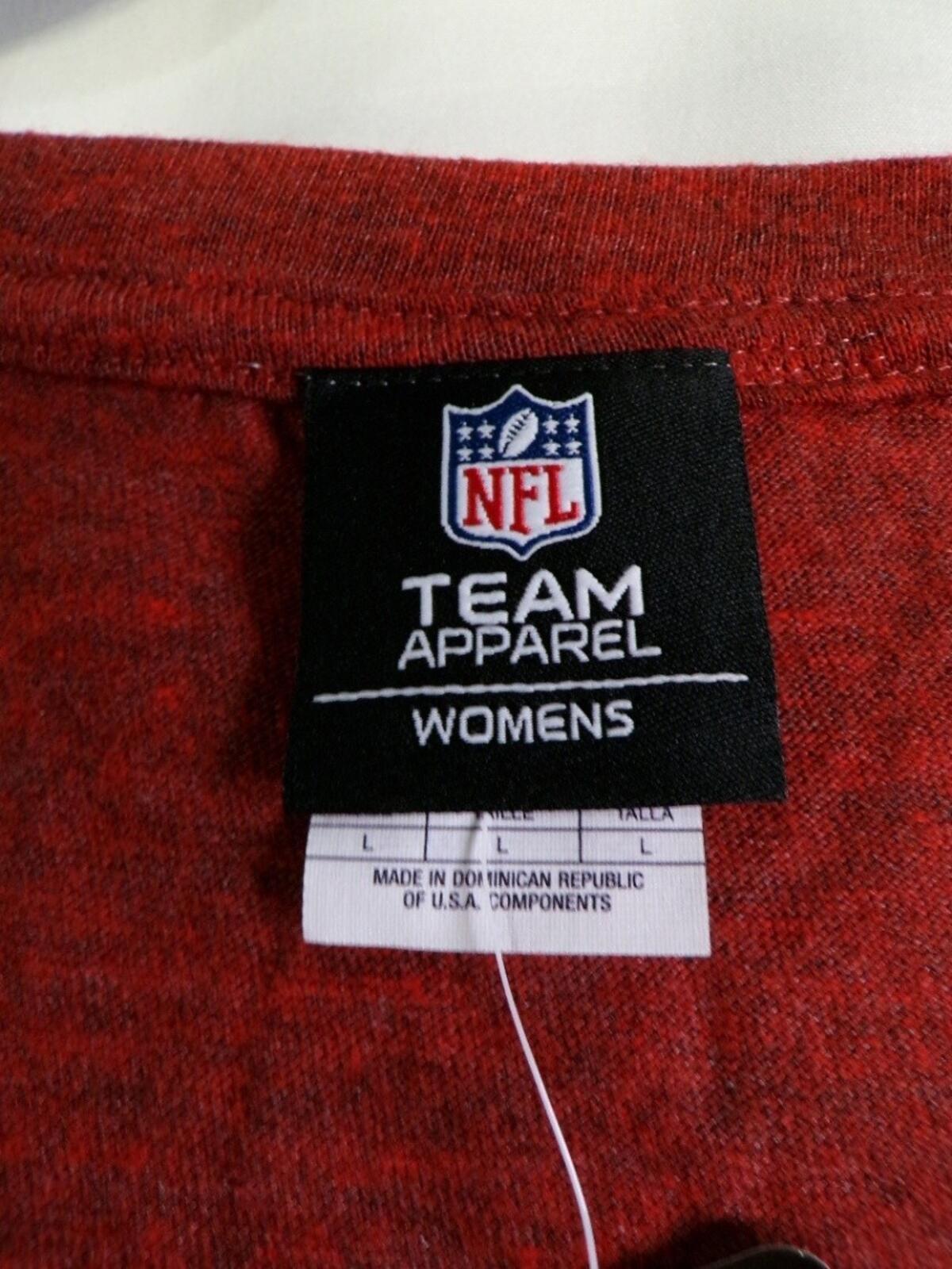 Women's New York Giants Scoop Neck T-Shirt Red Large Team Apparel
