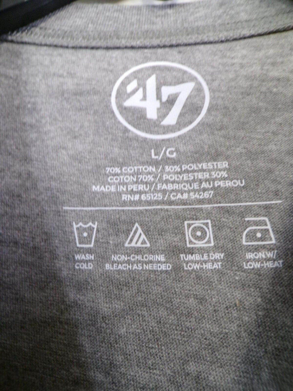 47 Brand Men's Miami Hurricanes Gray Graphic T-Shirt Large L