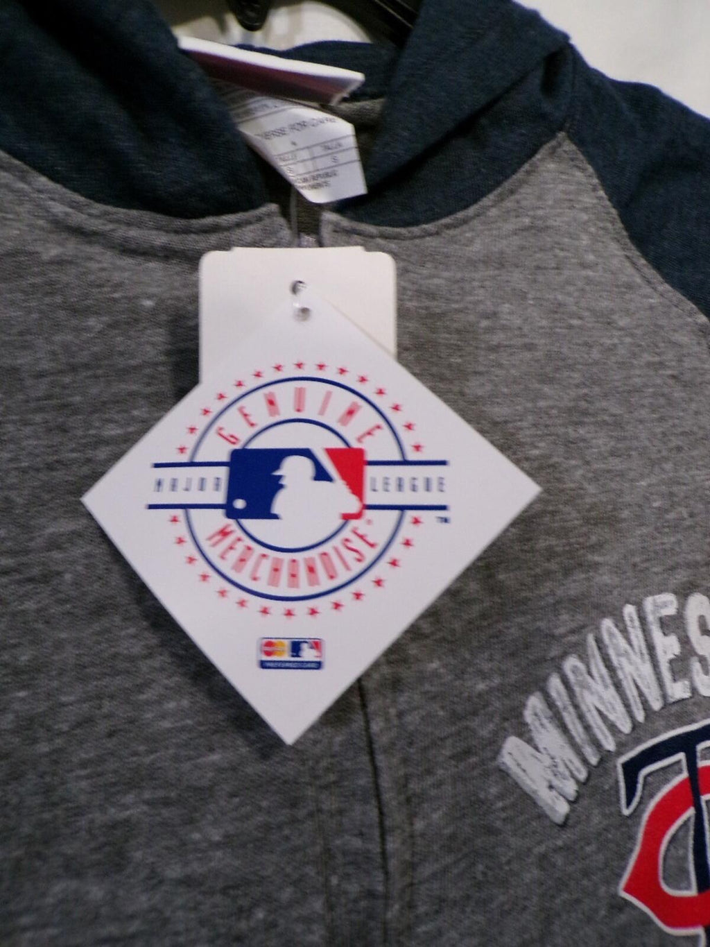 Women's Minnesota Twins Full Zip Hoodie Gray Navy Raglan S