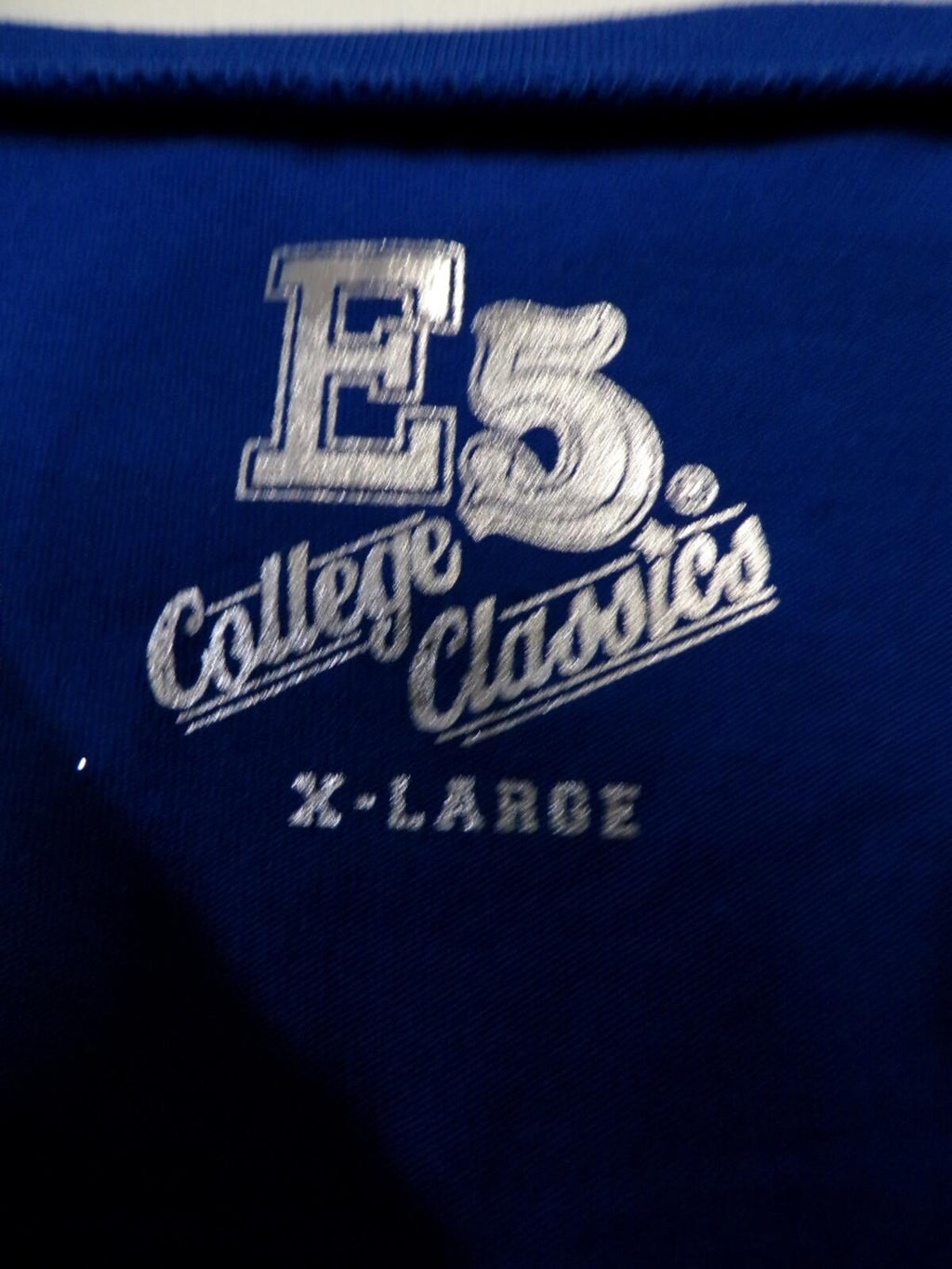 E5 College Classics Women's Kansas Jayhawks Cropped T-Shirt XL Blue