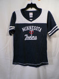 Campus Lifestyle Womens Minnesota Twins V-Neck Colorblock T-Shirt M