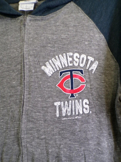 Campus Lifestyle Minnesota Twins Boys Full Zip Hoodie Size XL Gray TC Logo