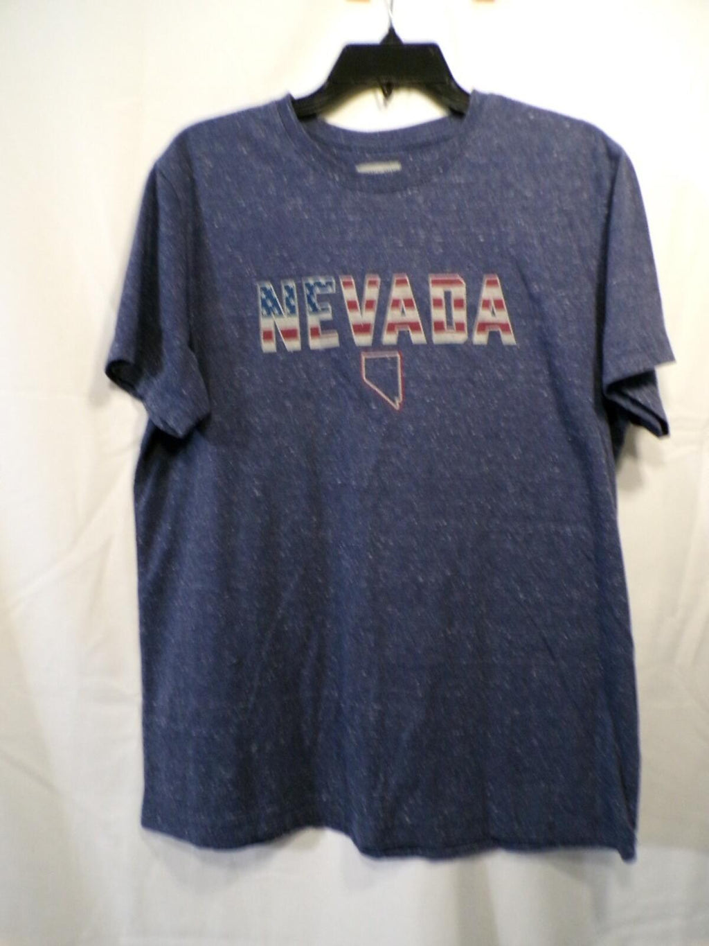 State of Mine Men's Large Nevada Graphic T Shirt Blue Heather Crew Neck