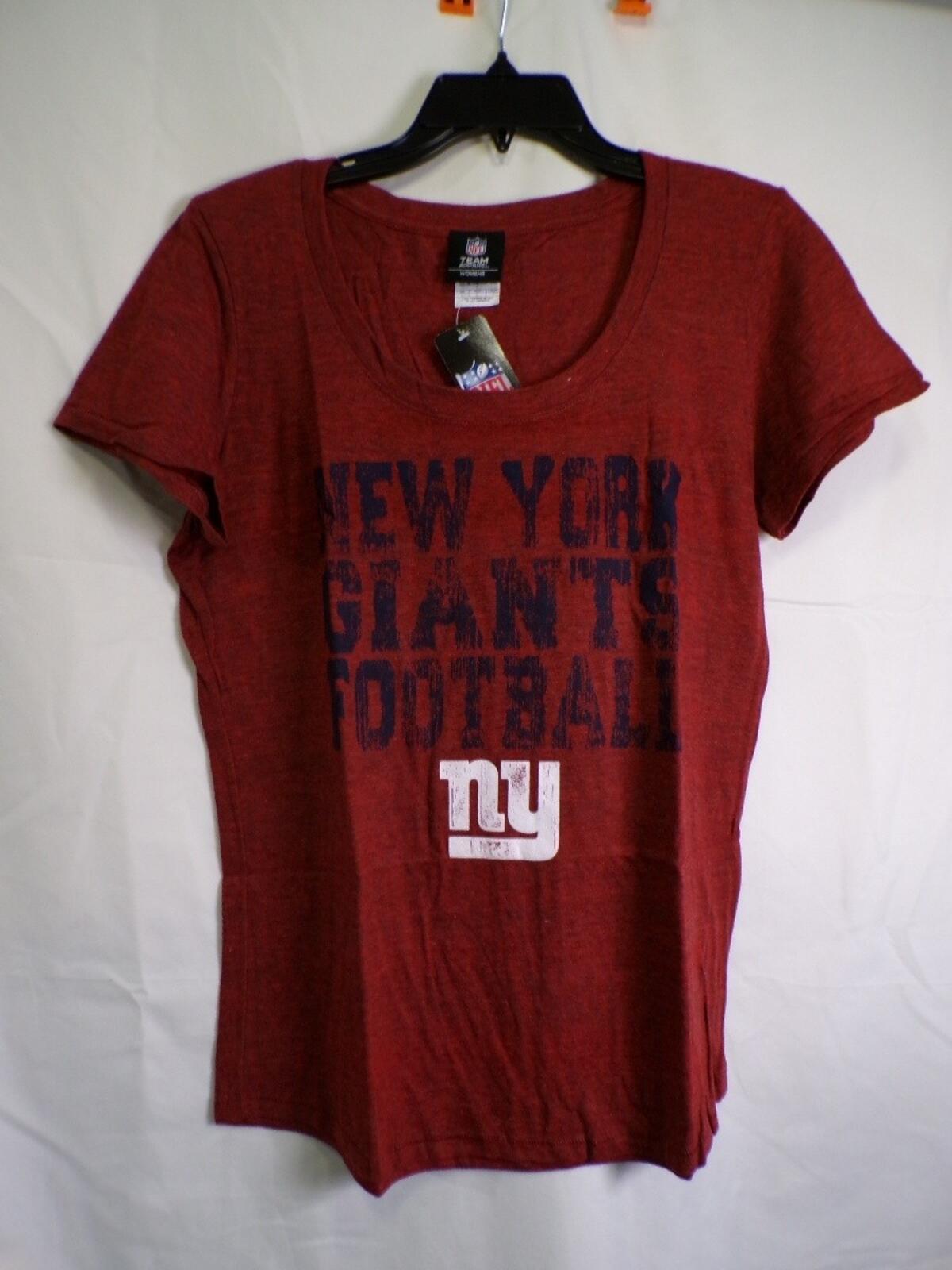Team Apparel Women's New York Giants Scoop Neck T-Shirt L Red