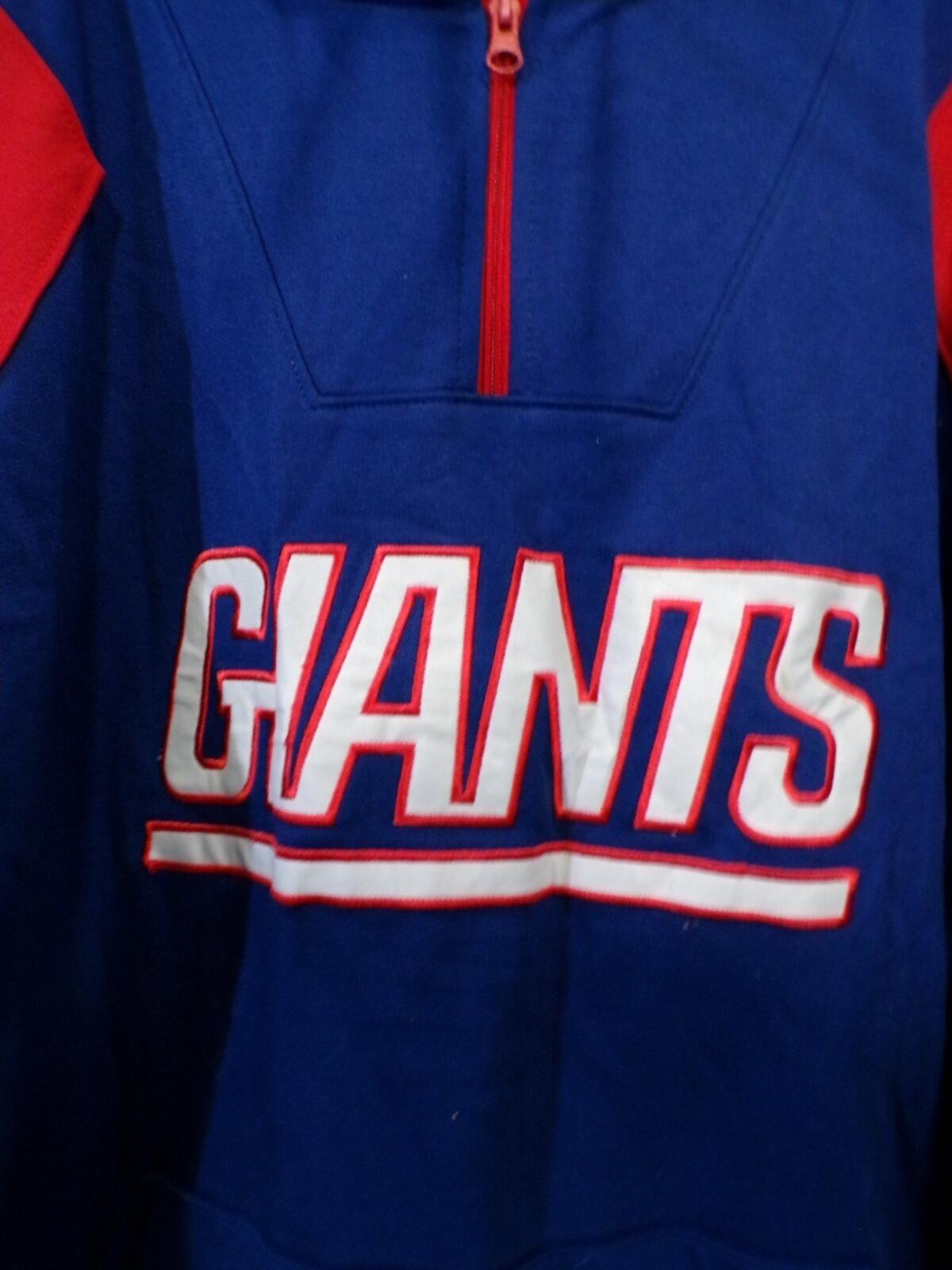 NY Giants 1/4 Zip Pullover Hoodie Blue XL Big & Tall Team Apparel XLT