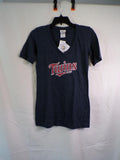 Twins Women's Navy V-Neck T-Shirt Size S Genuine Merchandise