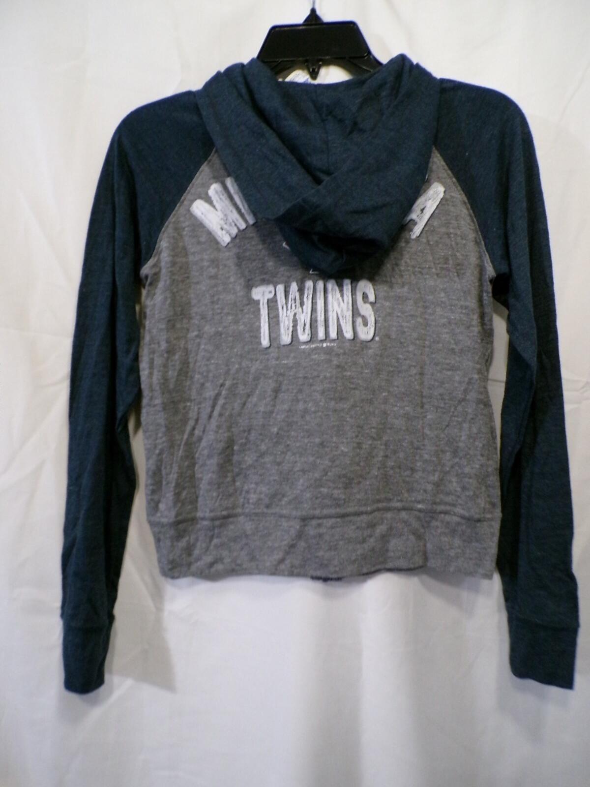 Campus Lifestyle Minnesota Twins Full Zip Hoodie Juniors S Gray Navy