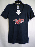 Minnesota Twins Women's Navy V Neck T-Shirt Size S Genuine Merchandise