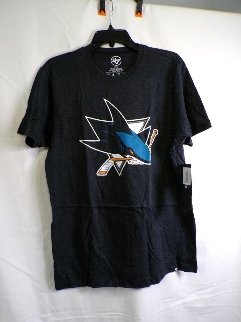 47 Brand Men's San Jose Sharks T Shirt Black M Graphic Tee