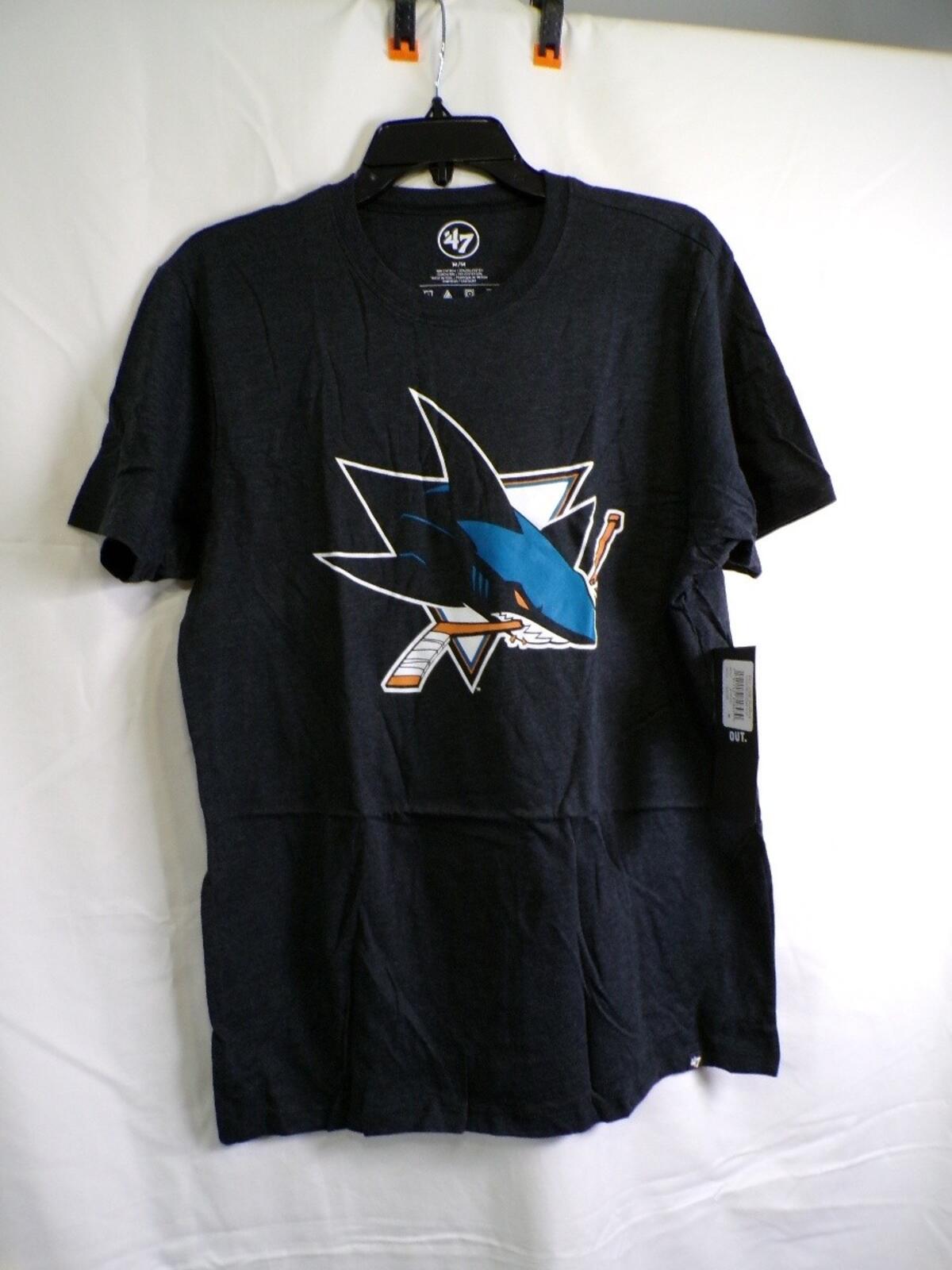 47 Brand Men's San Jose Sharks T Shirt Black M Graphic Tee
