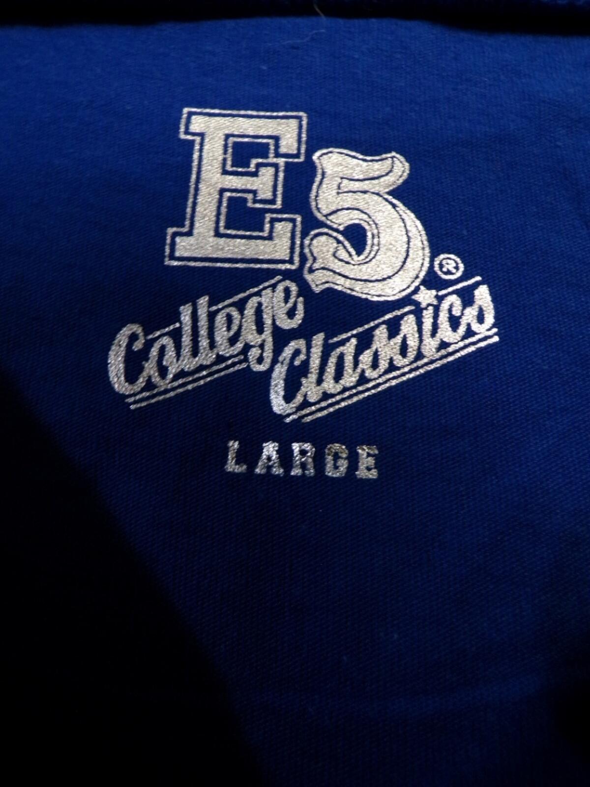 E5 College Classics Women's Cropped T-Shirt Kansas Jayhawks Large Blue