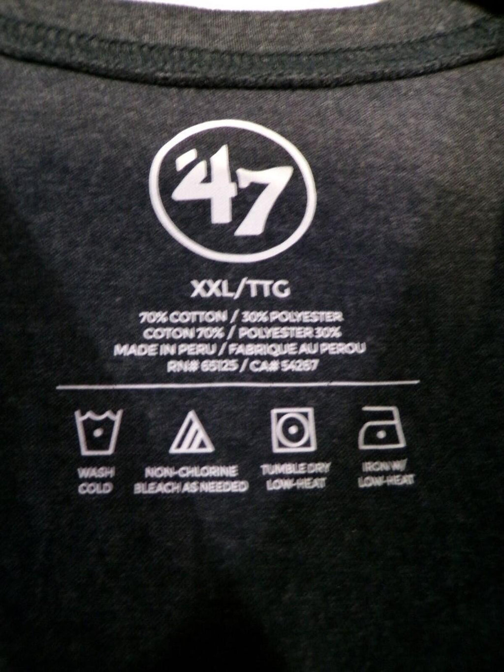 47 Brand Patriots T-Shirt Navy 2XL Crewneck Graphic Tee