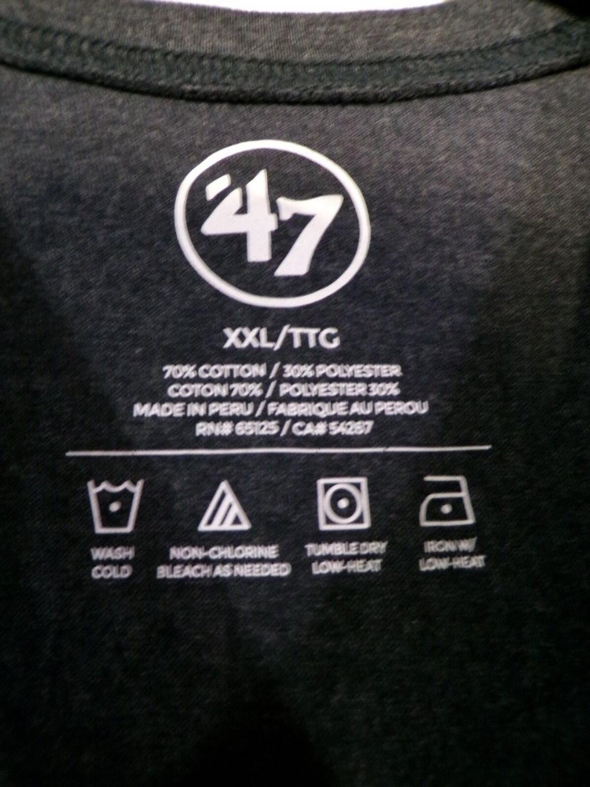 47 Brand Patriots T-Shirt Navy 2XL Crewneck Graphic Tee
