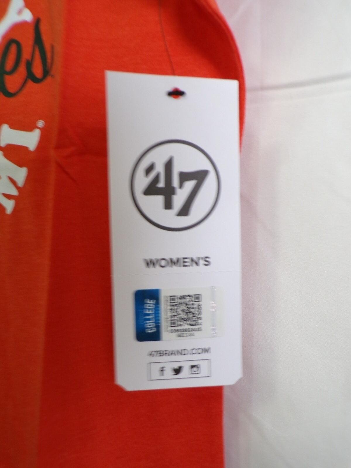 47 Women's University of Miami Hurricanes Crew Neck T-Shirt M Orange
