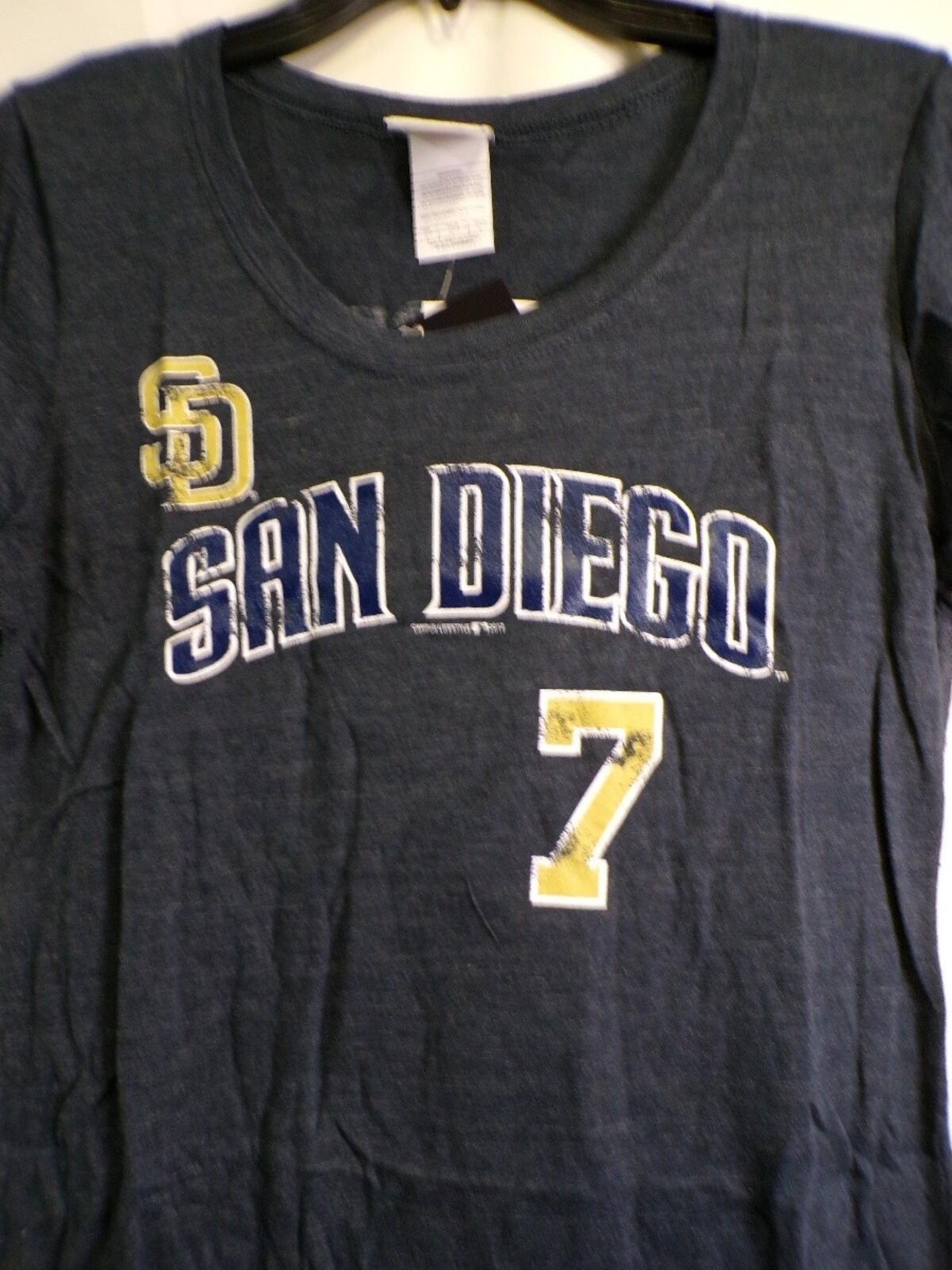 Campus Lifestyle San Diego Padres Women T-Shirt Large Navy Crew Jersey