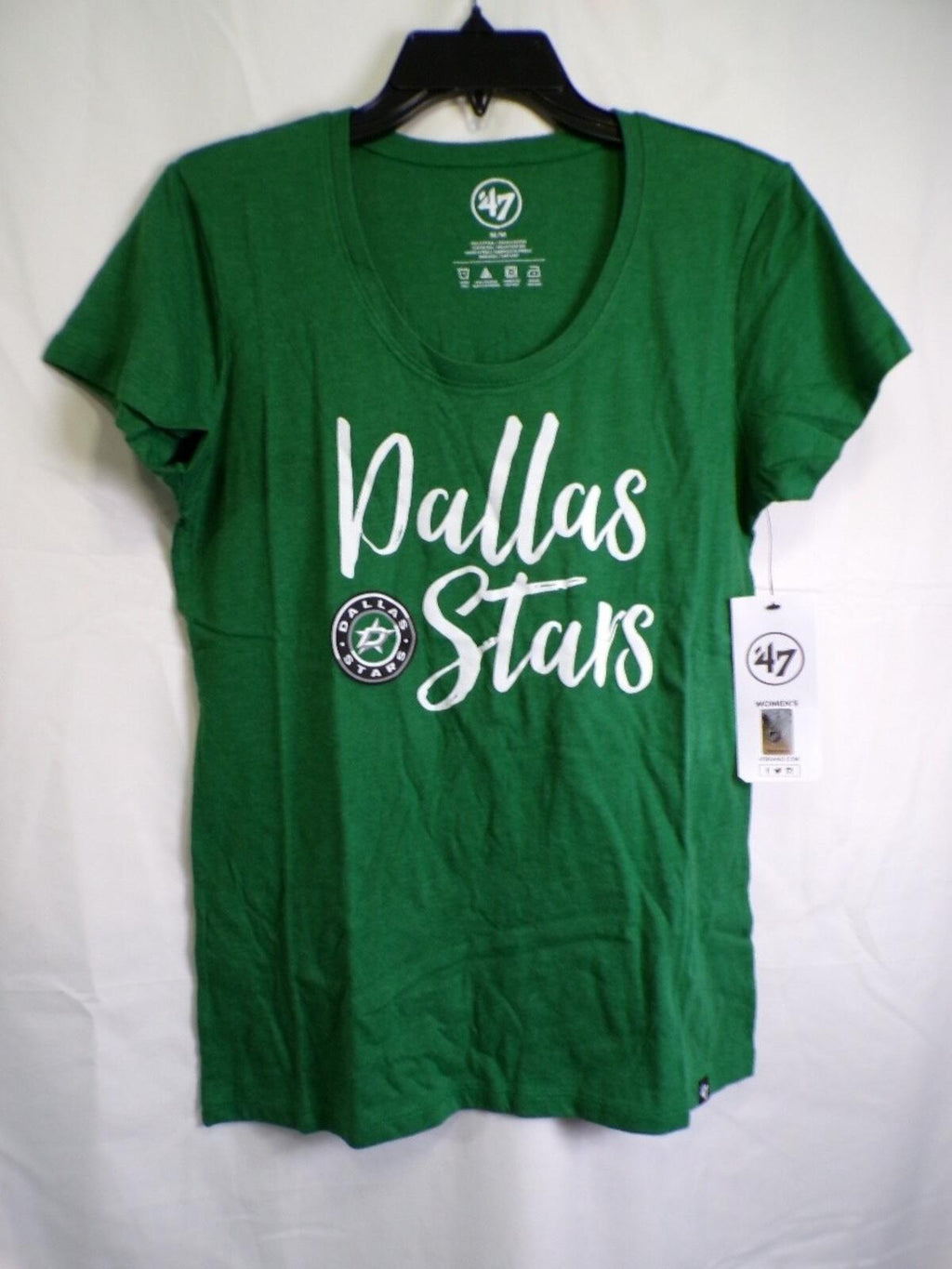 47 Brand Dallas Stars Women's M Kelly Green T Shirt Scoop Neck Tee