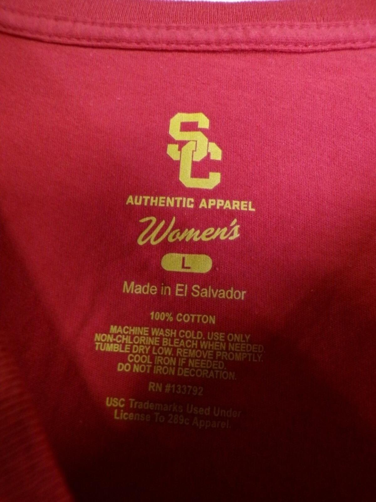 Women's USC V-Neck T-Shirt Large Red Trojans