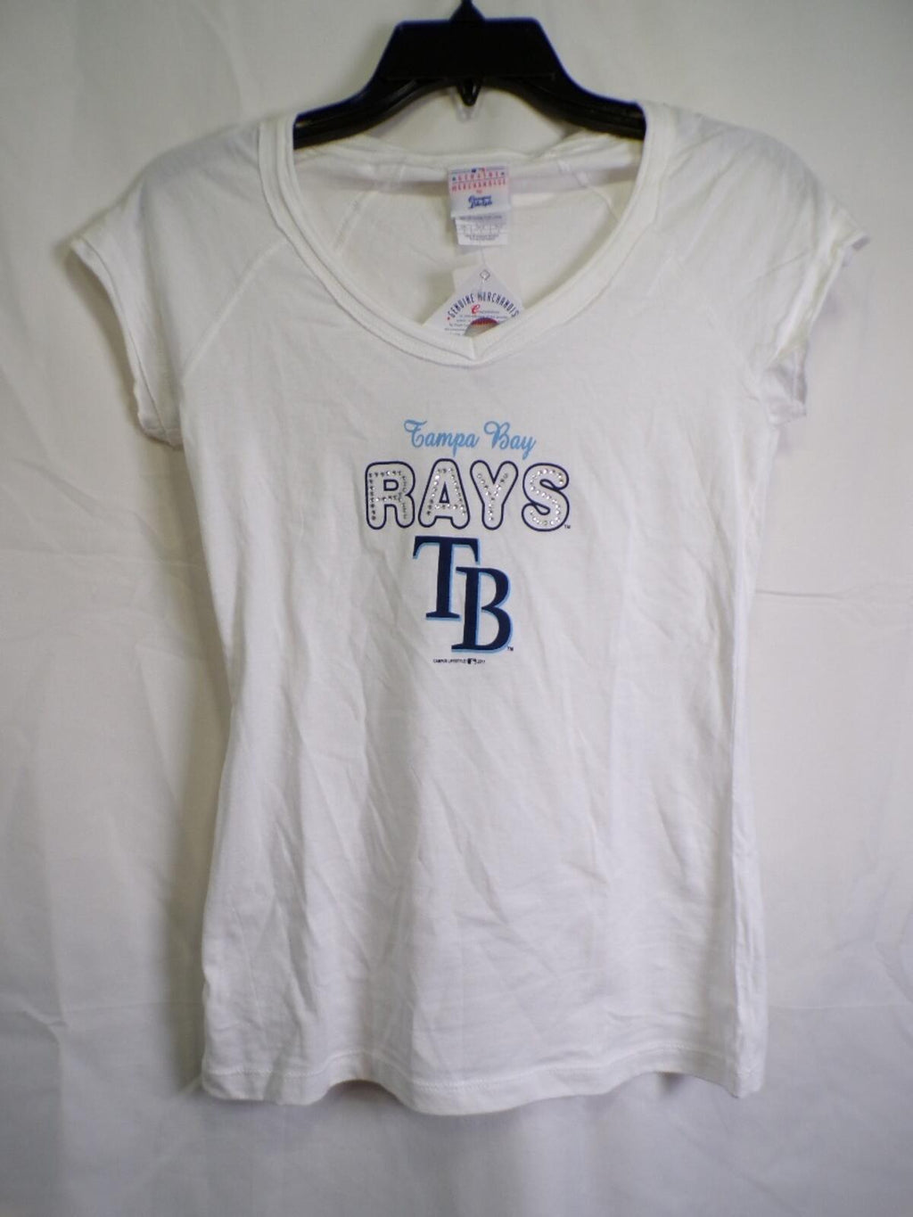G-III 4Her by Carl Banks Tampa Bay Rays V-Neck Rhinestone T-Shirt S