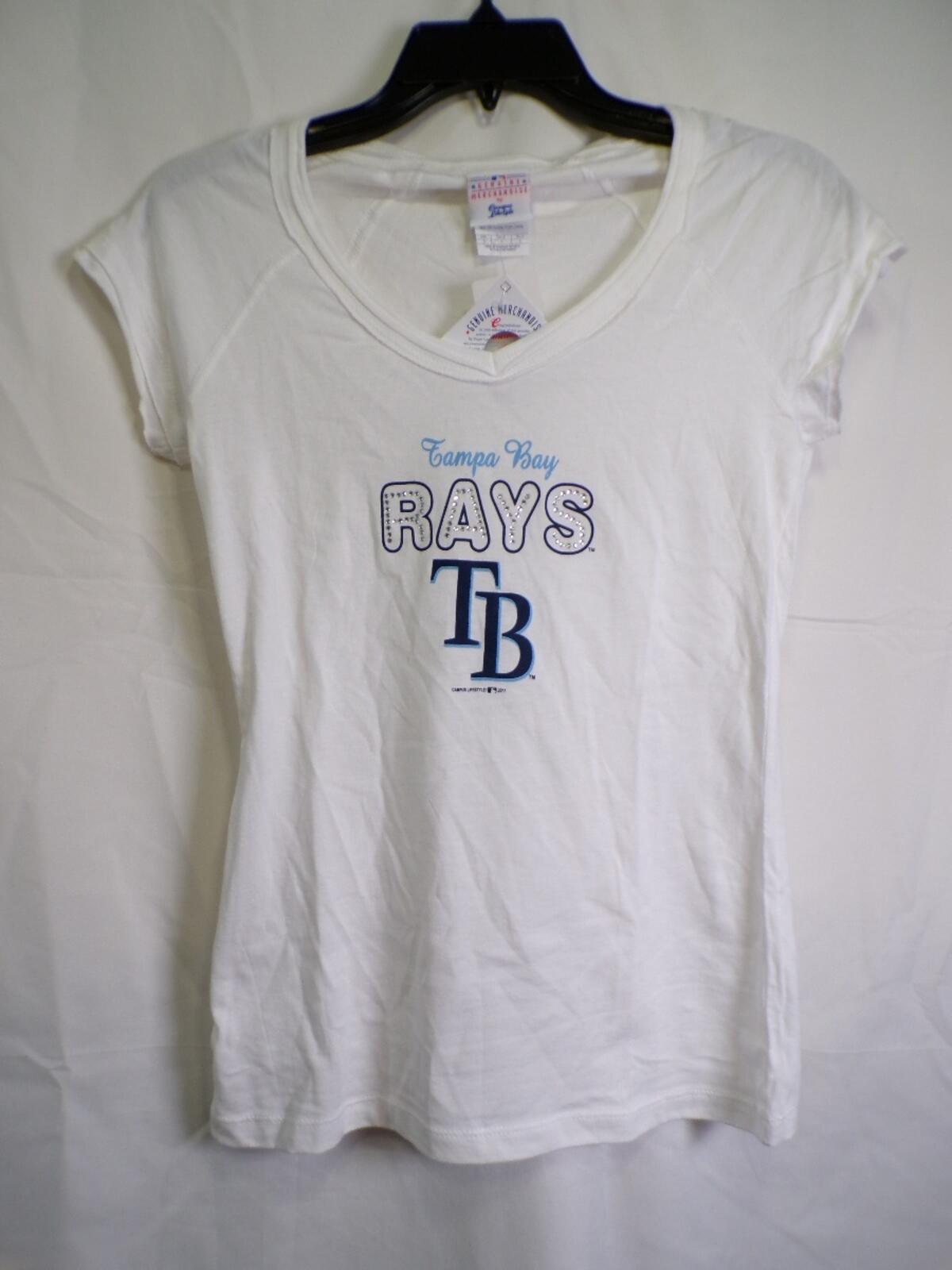 G-III 4Her by Carl Banks Tampa Bay Rays V-Neck Rhinestone T-Shirt S
