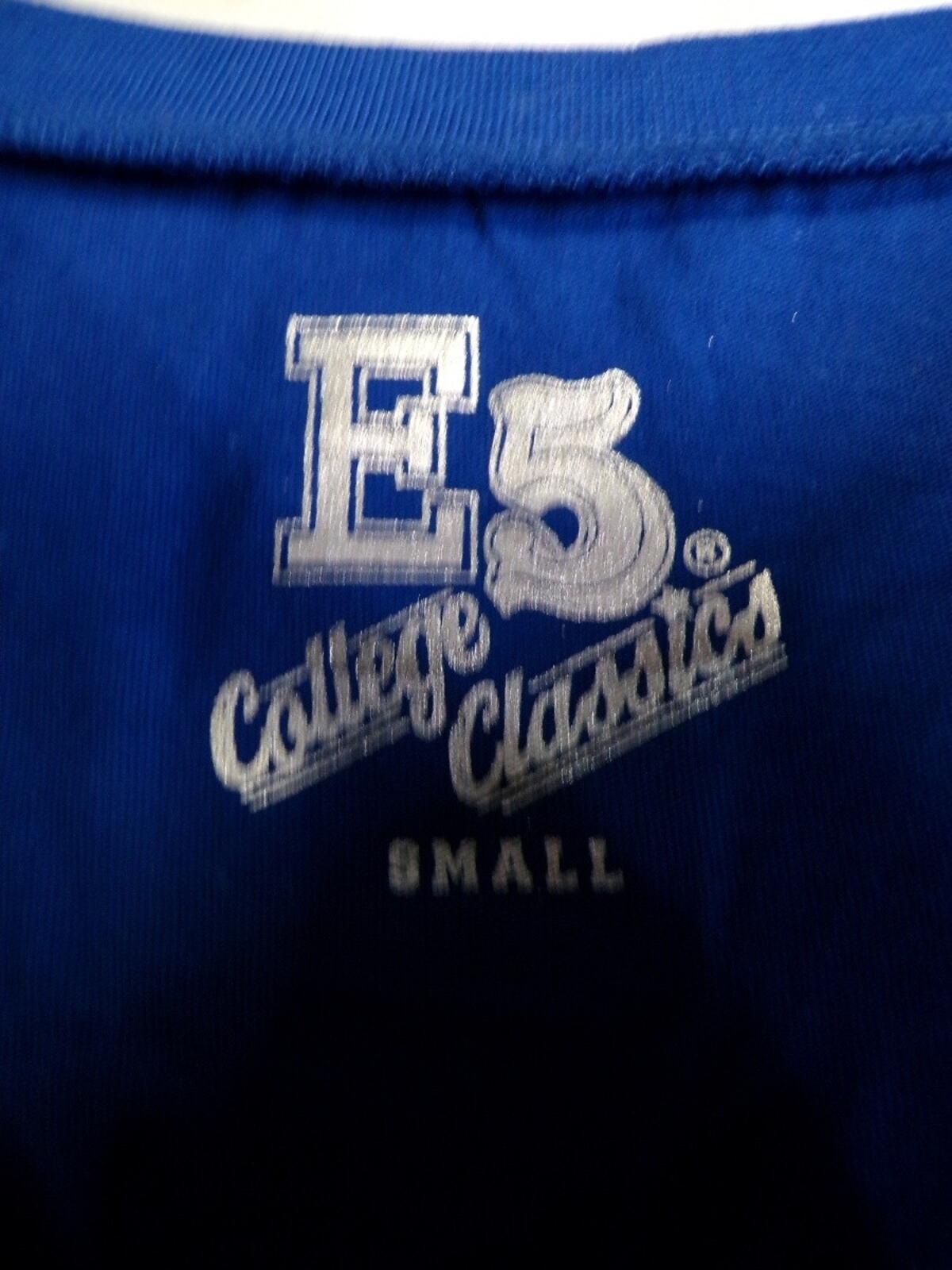E5 College Classics Kansas Jayhawks Women's Cropped T-Shirt Small Blue