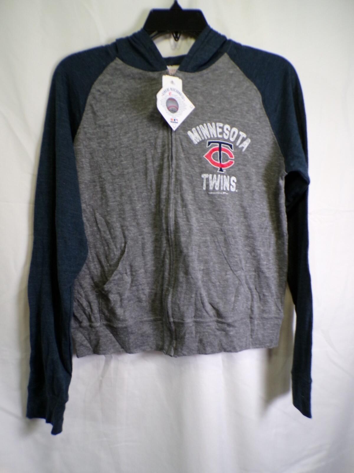 Campus Lifestyle Boys L Minnesota Twins Full Zip Hoodie Gray Navy