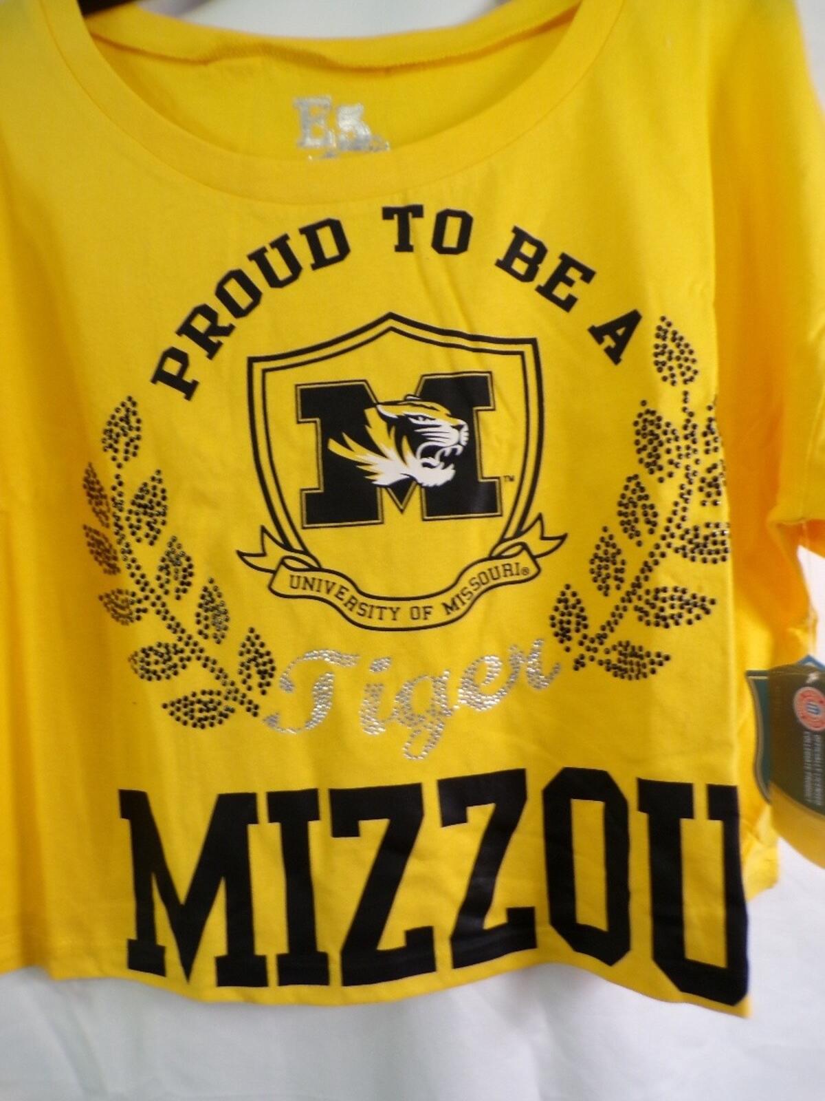 E5 College Classics Women's MIZZOU Missouri Tigers Cropped T-Shirt L