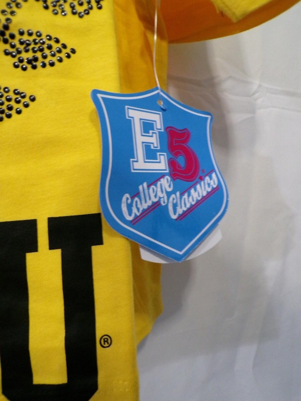 E5 College Classics Mizzou Women's Cropped T Shirt Medium Yellow