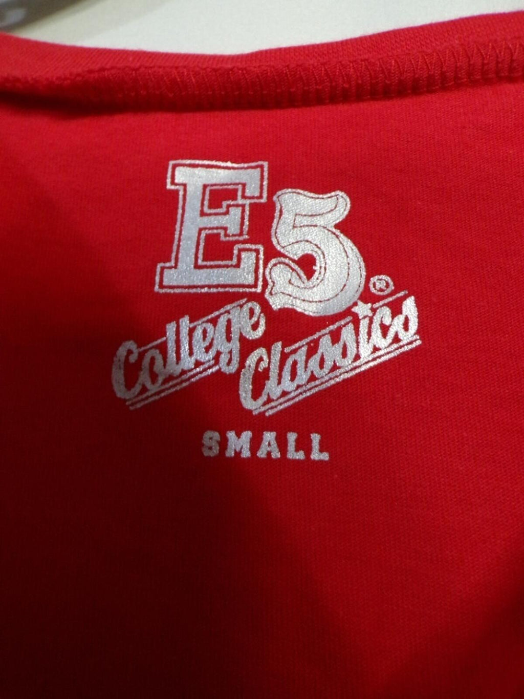 E5 College Classics Nebraska Womens Cropped T Shirt Scoop Neck S Red