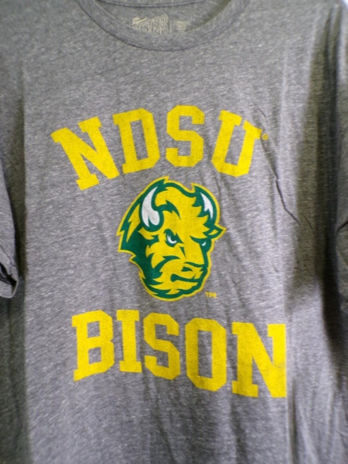 Retro Brand NDSU BISON Men's T-Shirt 2XL Heather Gray North Dakota State