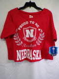 E5 Nebraska Huskers Cropped Scoop Neck T-Shirt M Red