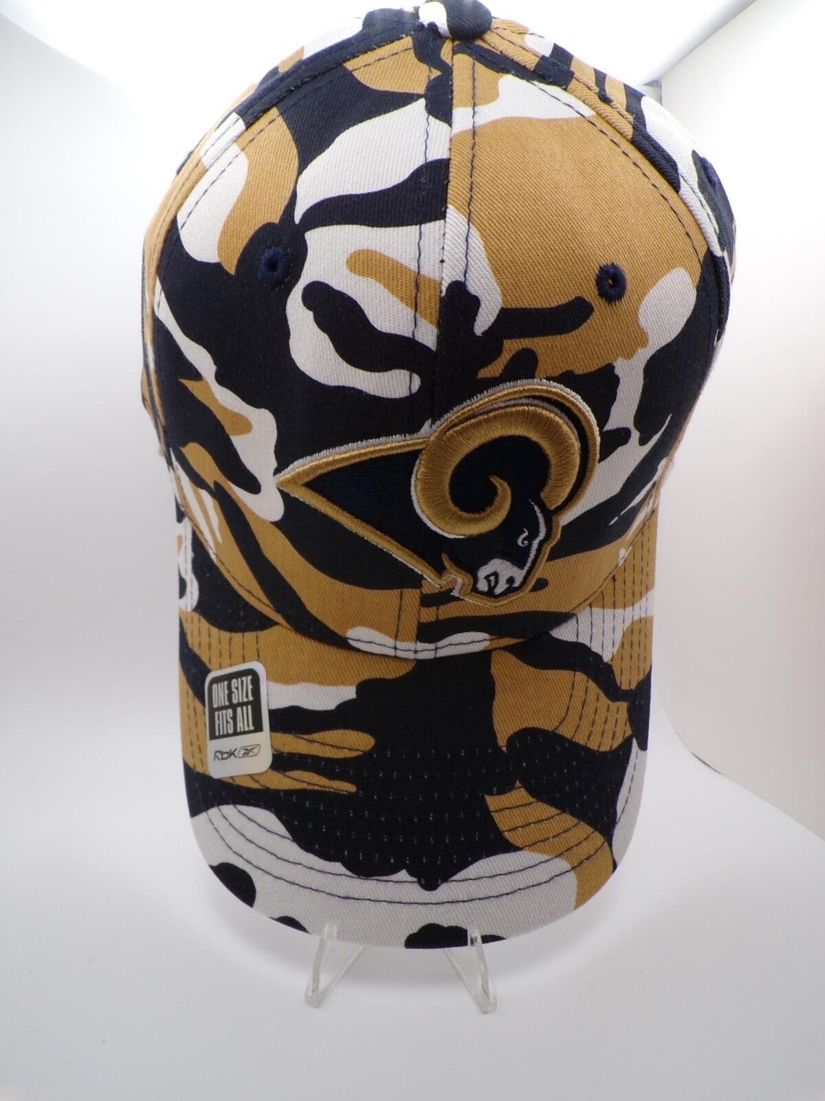 Reebok Los Angeles Rams Camo Baseball Cap One Size Stretch Fit Men's