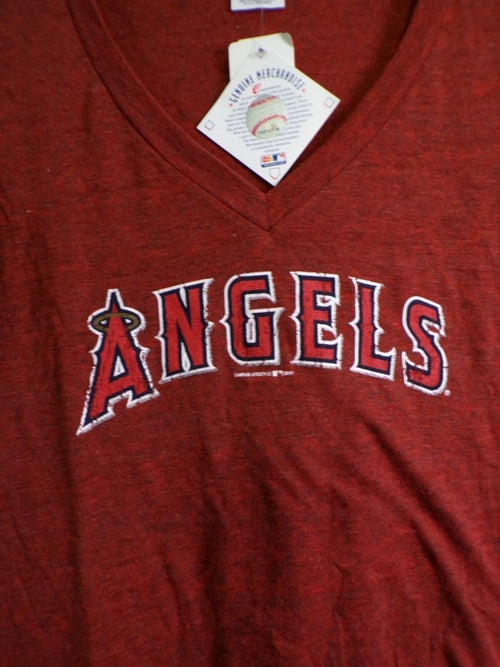Campus Lifestyle ANGELS Women's V-Neck T-Shirt Large Red