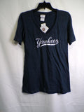 Genuine Merchandise Yankees Women's Navy V-Neck T-Shirt L