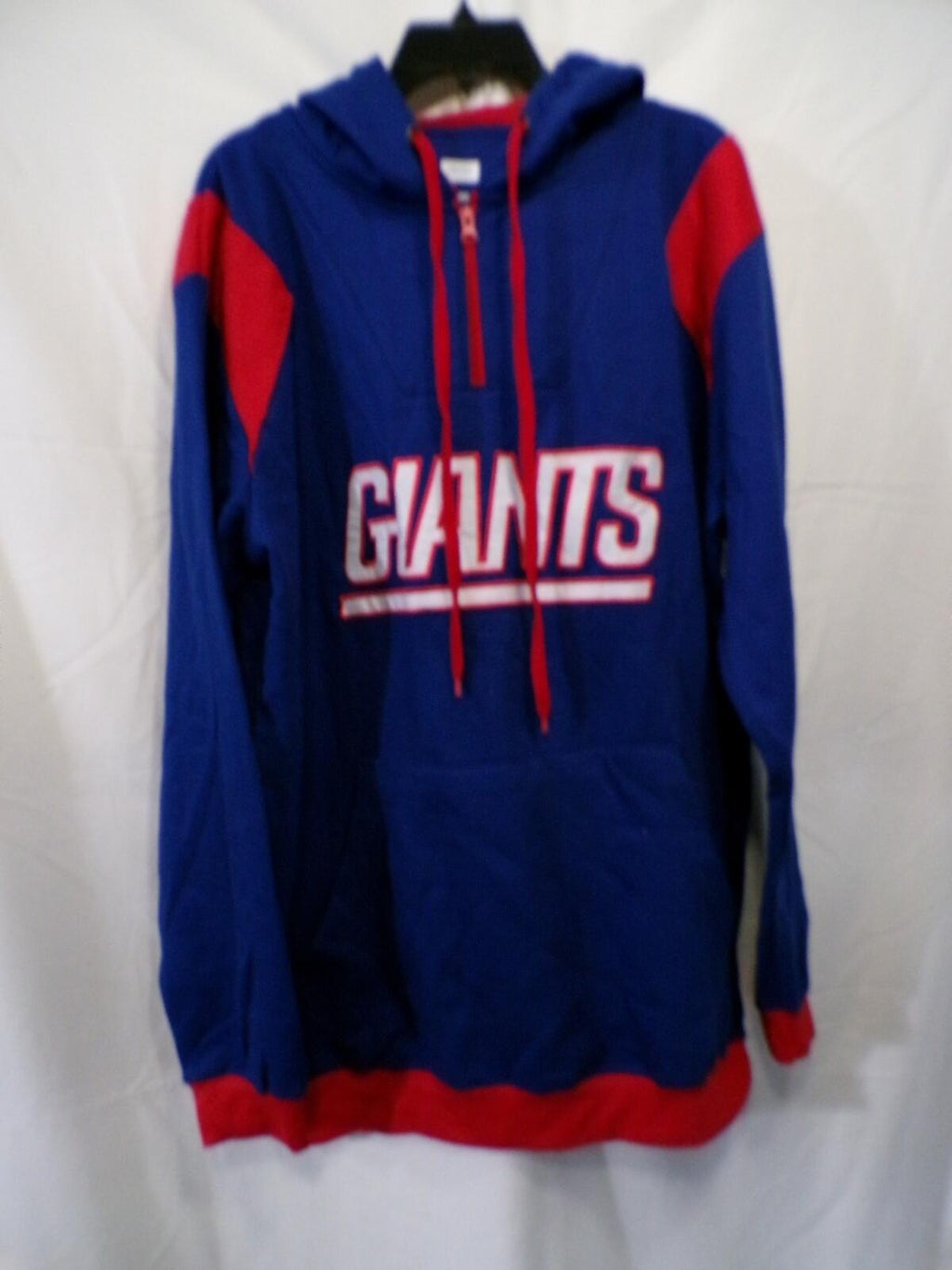 NY Giants 1/4 Zip Pullover Hoodie Blue XL Big & Tall Team Apparel XLT