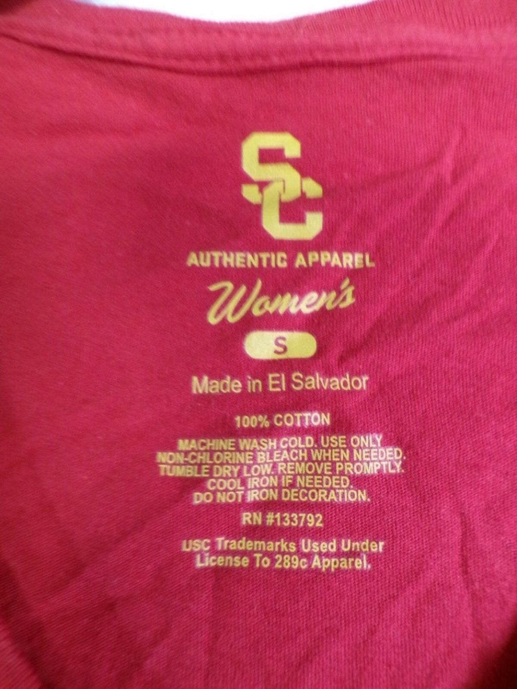 USC Trojans Women's V-Neck T-Shirt S Cardinal Red