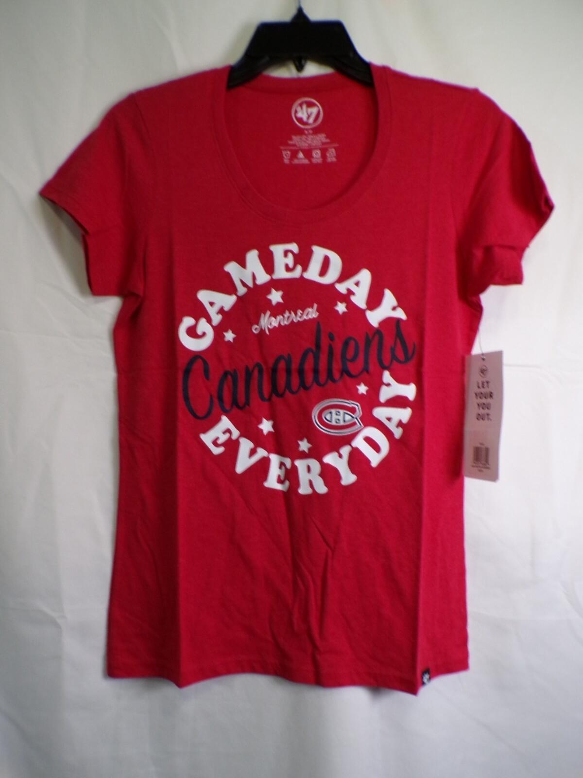 47 Brand Women's S Montreal Canadiens T-Shirt Red Gameday Everyday Jersey