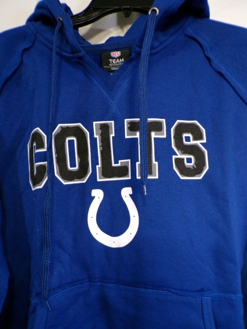 Team Apparel Womens M Colts Royal Blue Pullover Hoodie Horseshoe
