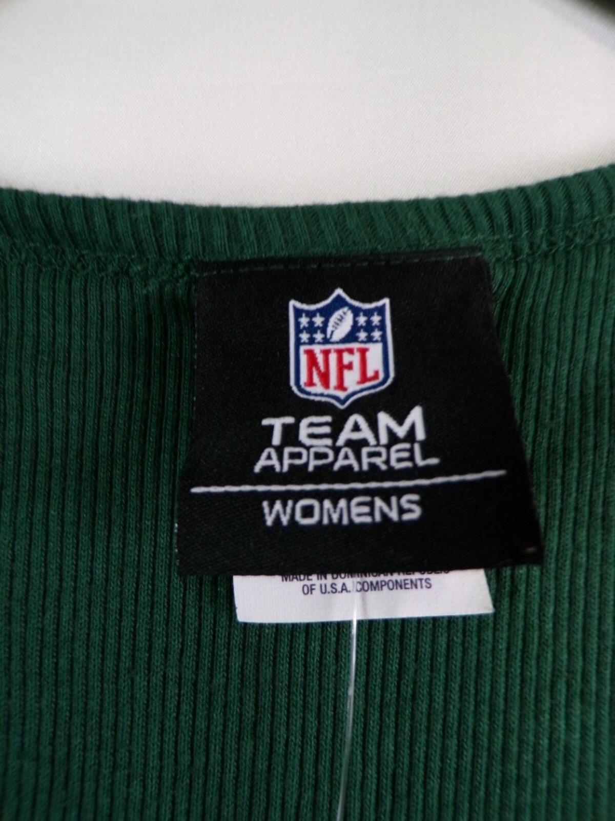New York Jets Women's Tank Top Large Green Team Apparel 100% Cotton