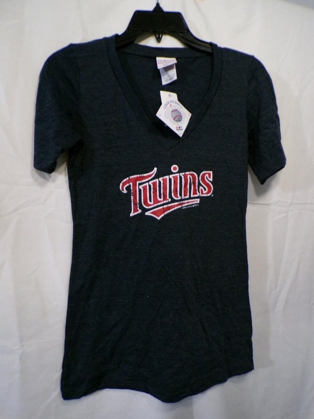 Women's Minnesota Twins Navy V-Neck T-Shirt Size S