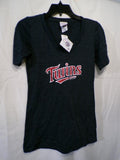 Women's Minnesota Twins Navy V-Neck T-Shirt Size S