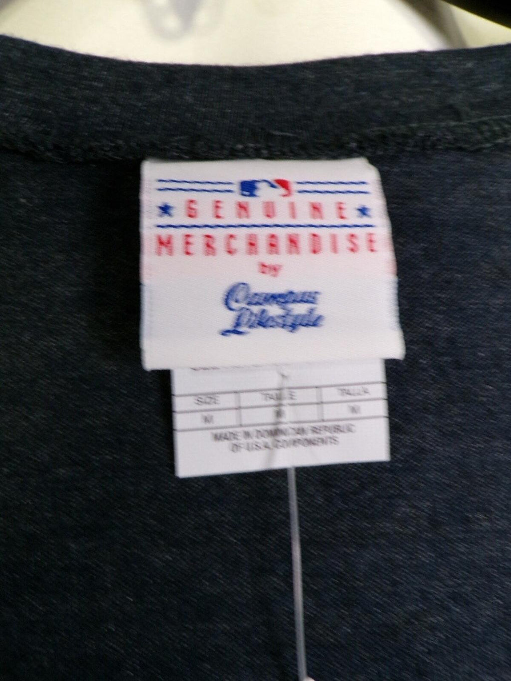 Women's Navy V Neck T-Shirt Tampa Bay Rays Front Logo Size M Heathered