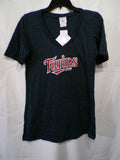 Campus Lifestyle Womens Minnesota Twins Navy Heather V Neck T-Shirt L