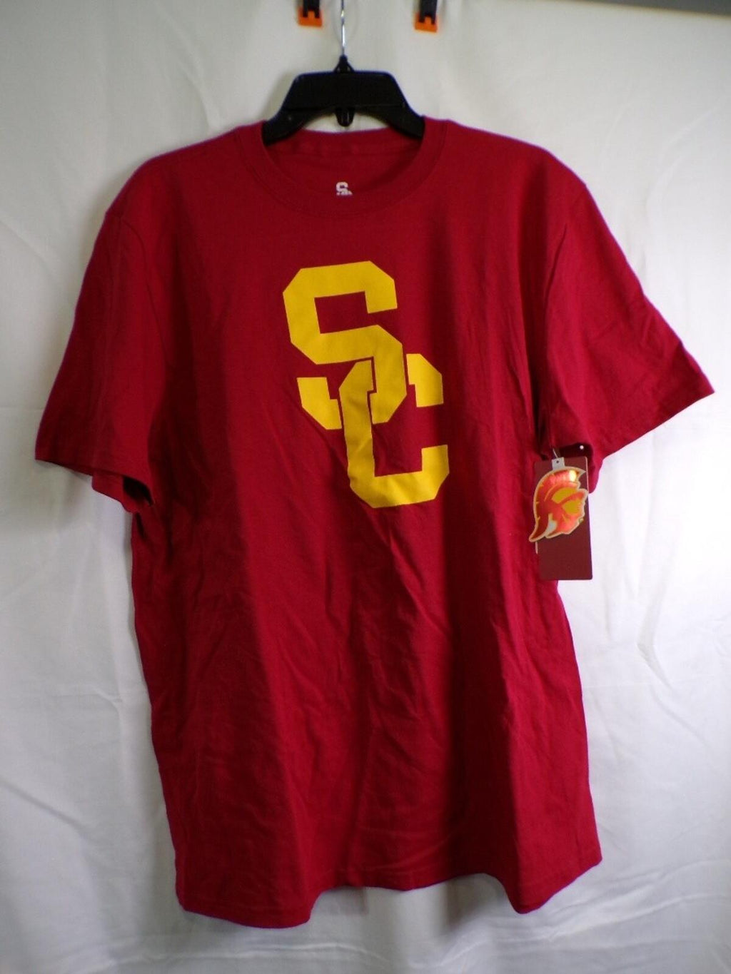 USC SC Trojans Interlock Tee SC400M Men's Large Red 100% Cotton T-Shirt