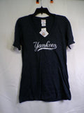 Genuine Merchandise Yankees Women's Navy Victory Script V Neck T Shirt S