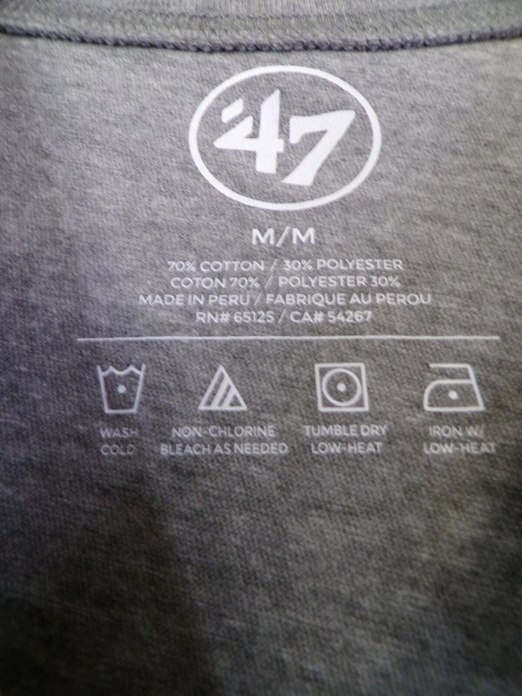 47 Brand Men's Miami Hurricanes Gray Graphic T-Shirt Medium Crew