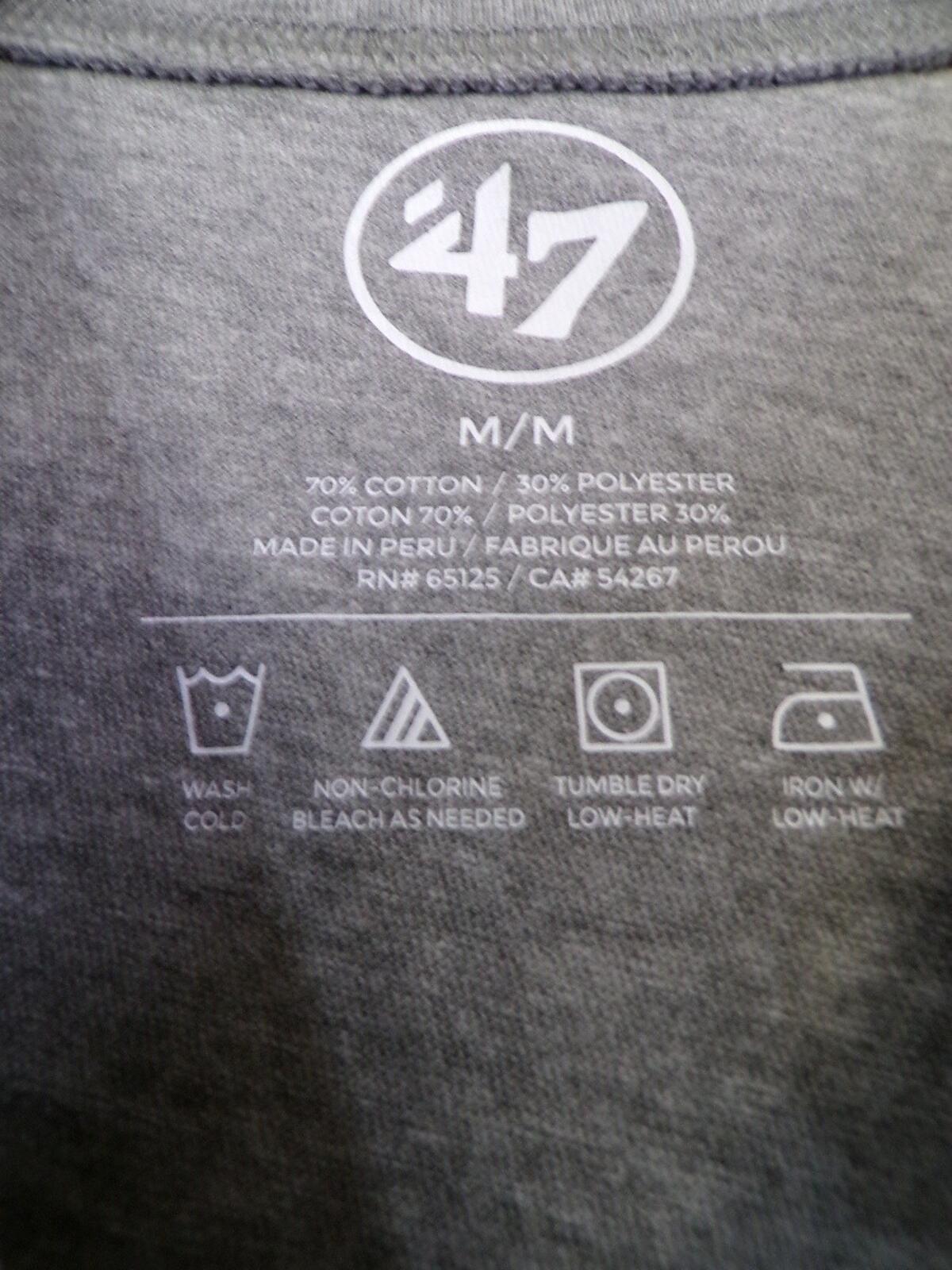 47 Brand Men's Miami Hurricanes Gray Graphic T-Shirt Medium Crew