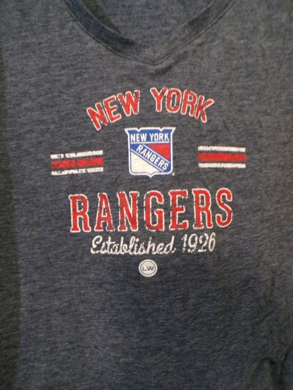 Levelwear Women's NY Rangers V Neck T Shirt Size XL Navy Heather