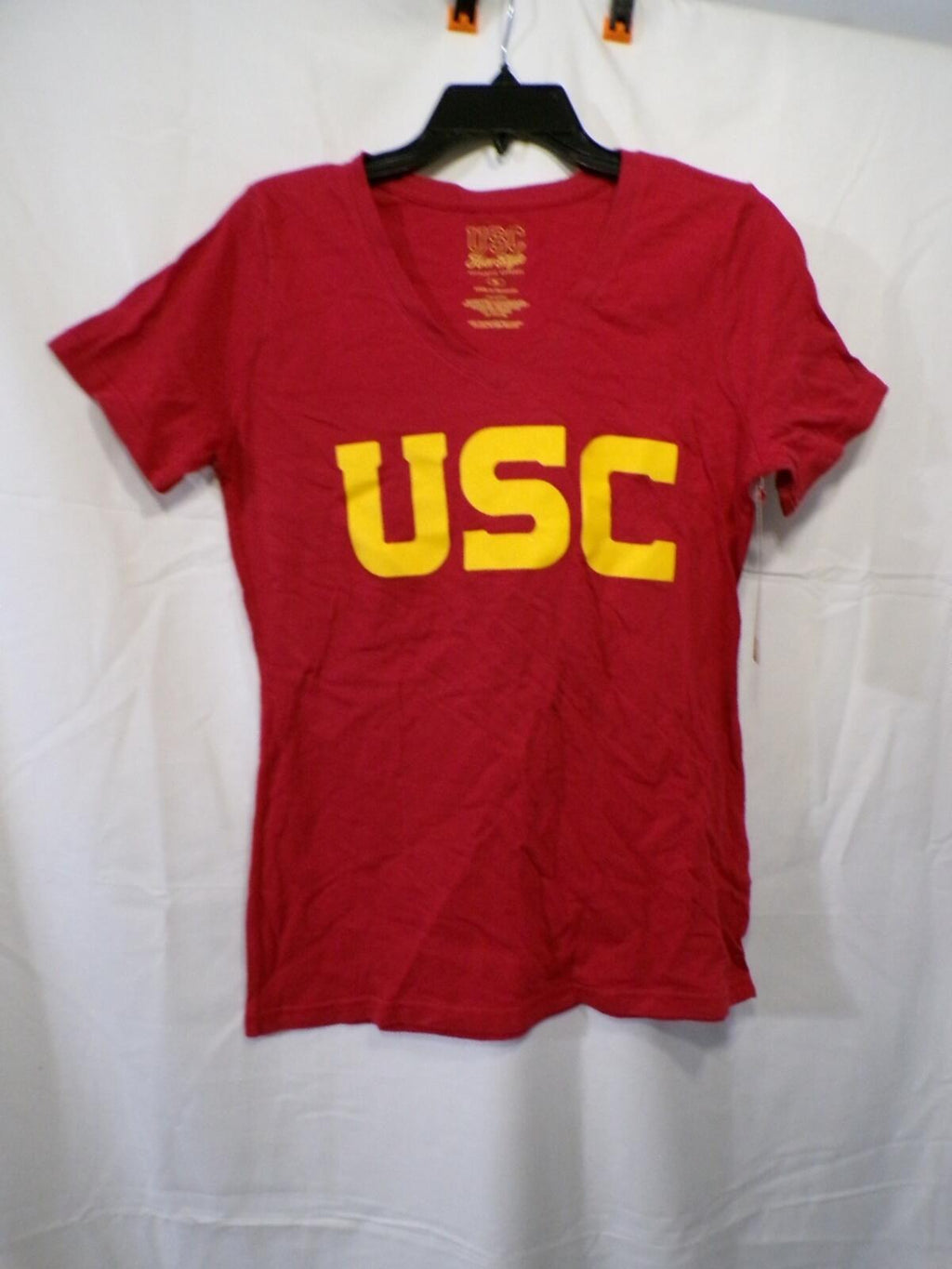 Her Style USC Trojans Women's M V-Neck T-Shirt Cardinal Red Gold